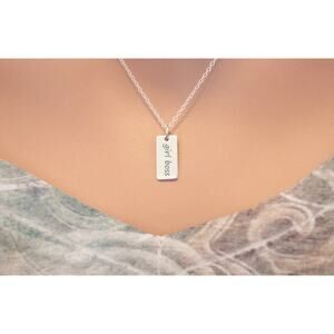 Sterling Silver Girl Boss Charm Necklace